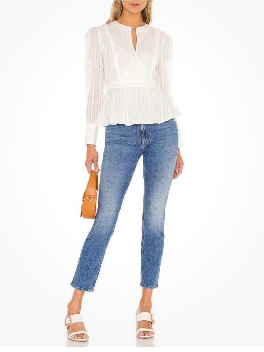 Mother Cut & Paste The Mid Rise Dazzler Ankle Jeans Size 26 Stretch $238